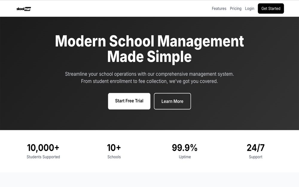Skoolman school management dashboard