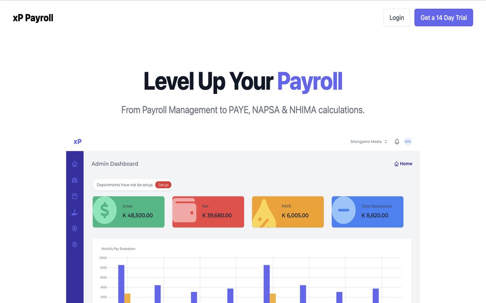 XP payroll dashboard